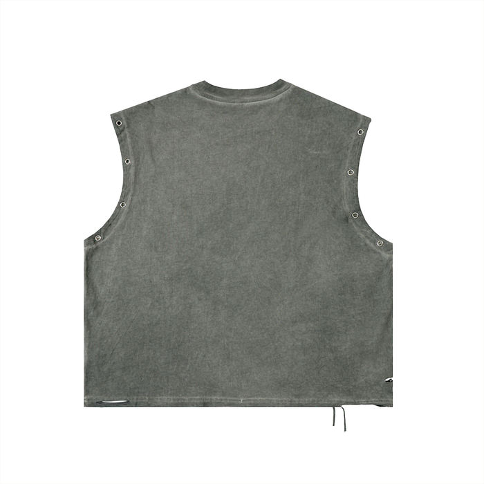 CHROME Distressed Grommet Eyelet Tank Top ODMPOD