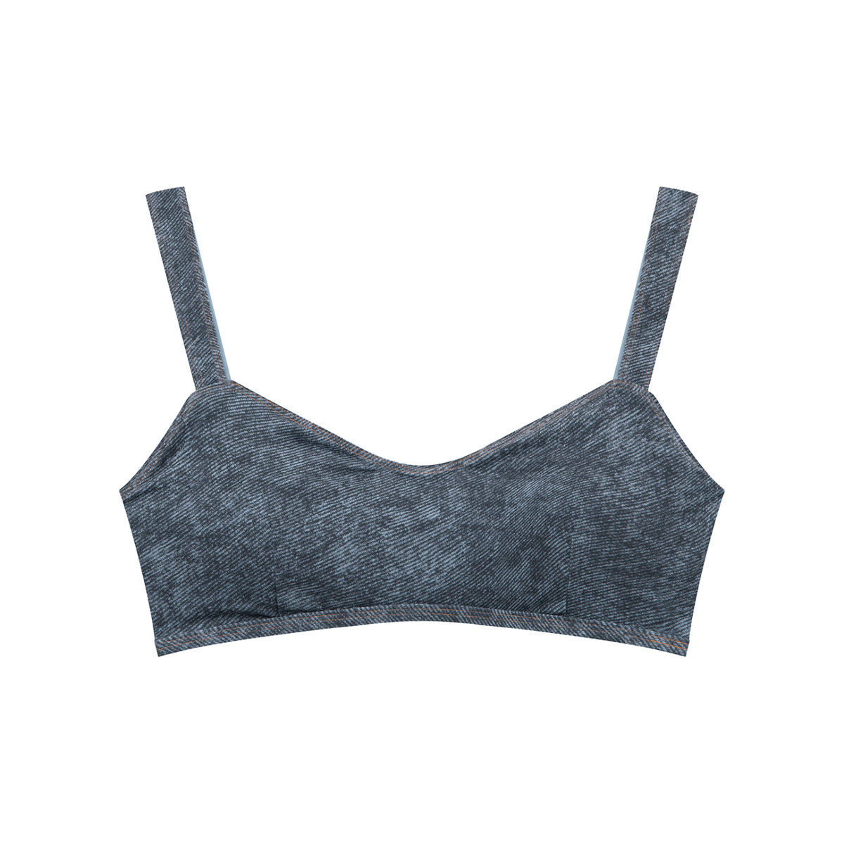 PRETTY PAIN Women's Faux Denim Sports Bra ODMPOD