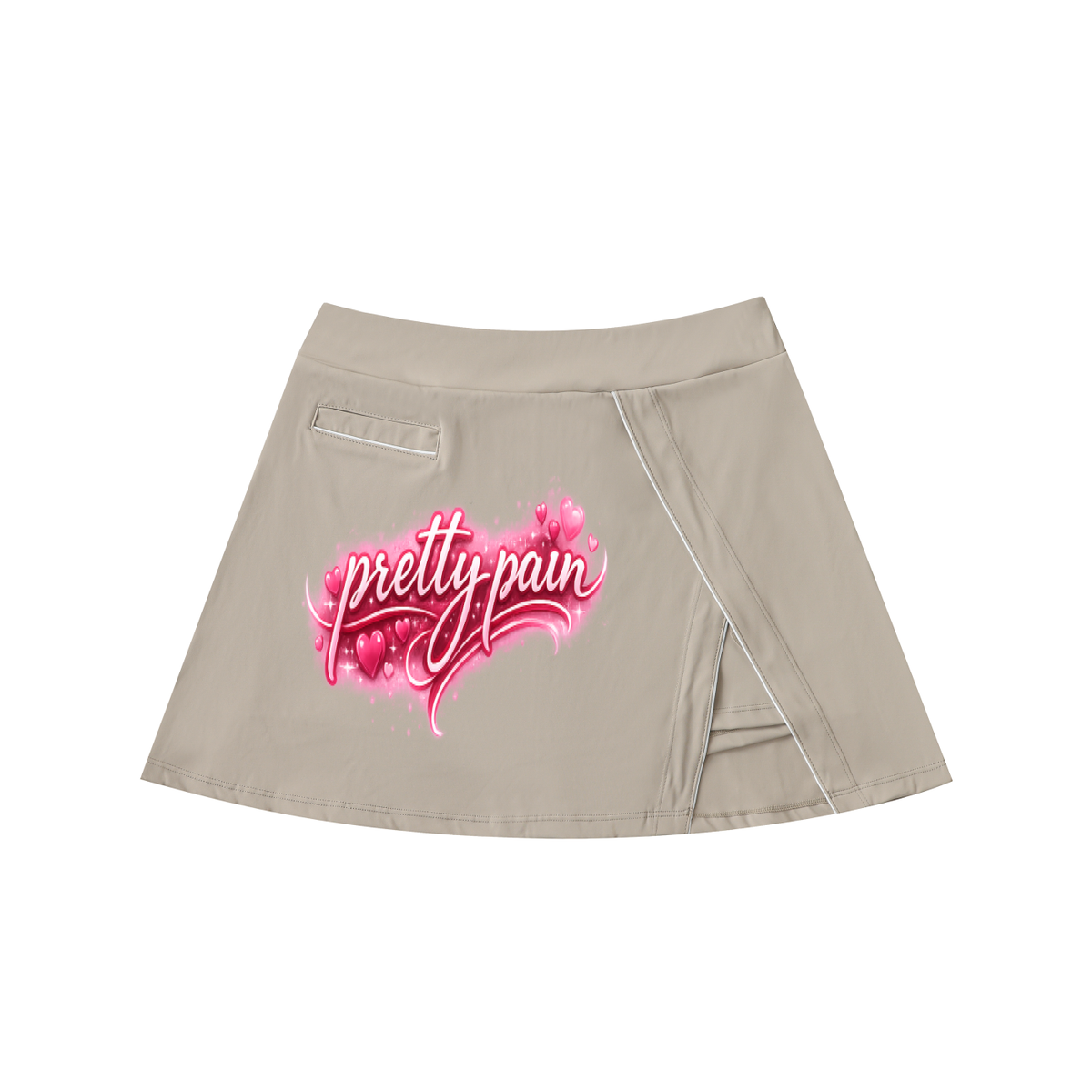 PRETTY PAIN High-Waist Pocketed A-Line Skirt ODMPOD
