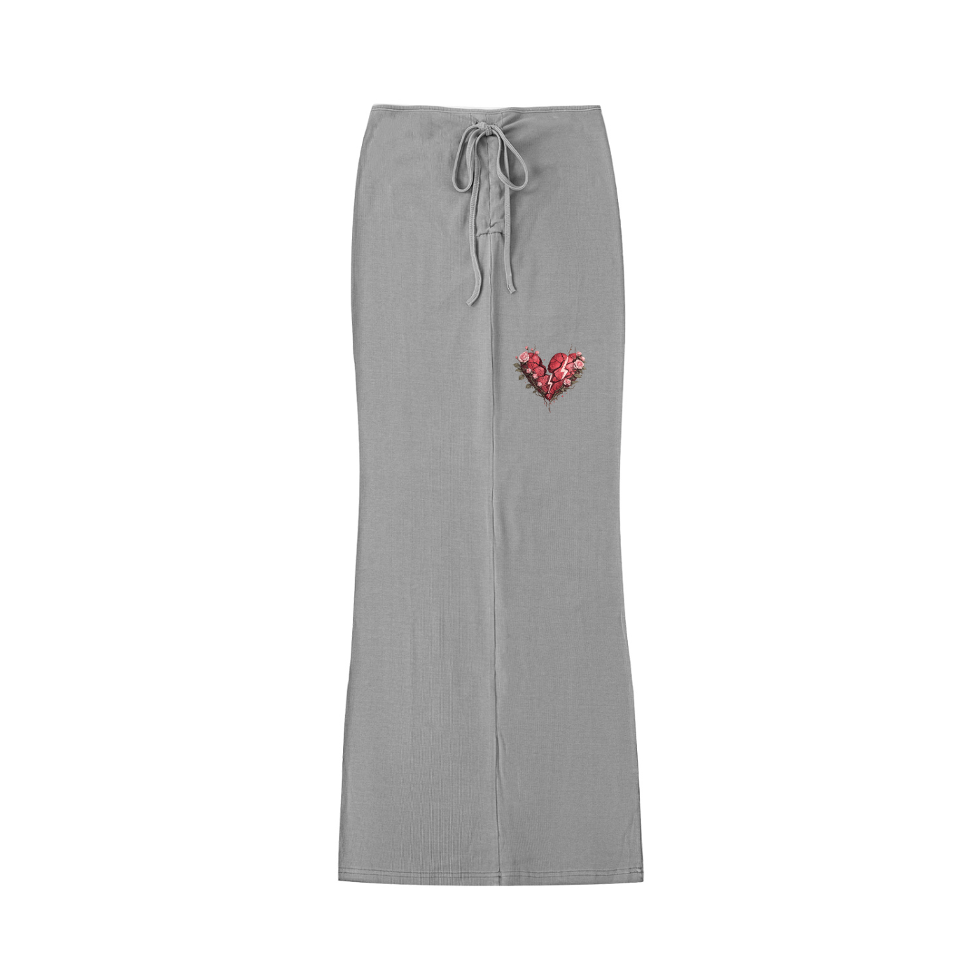 Dyed Washed Drawstring Maxi Skirt