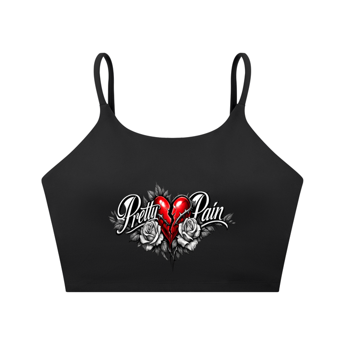 PRETTY PAIN Spaghetti Strap Yoga Sports Bra ODMPOD