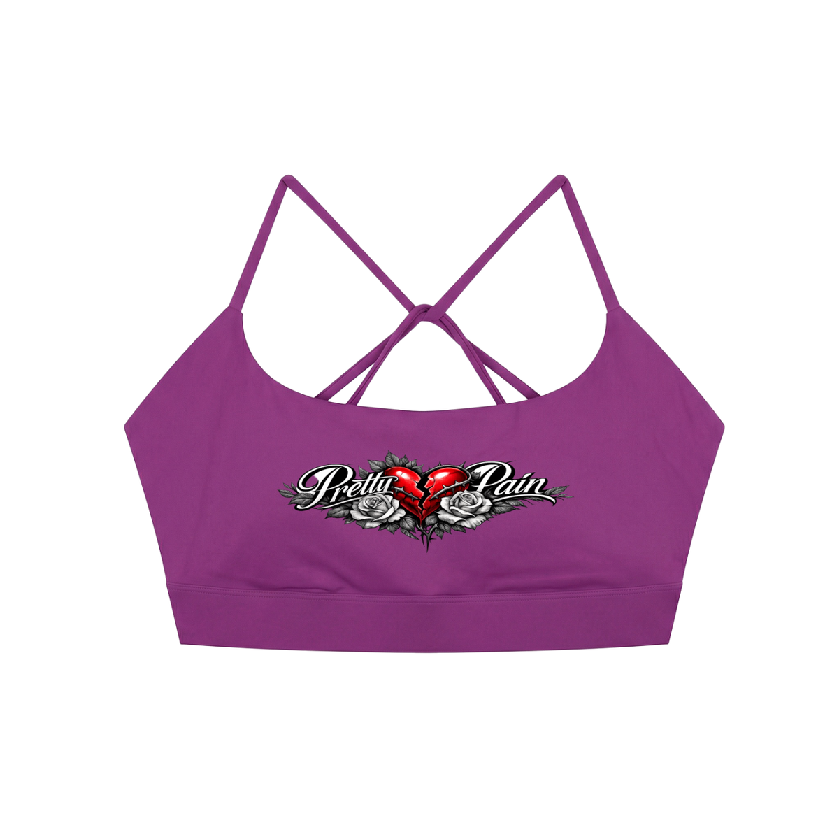 PRETTY PAIN Strappy Criss Cross Yoga Sports Bra ODMPOD