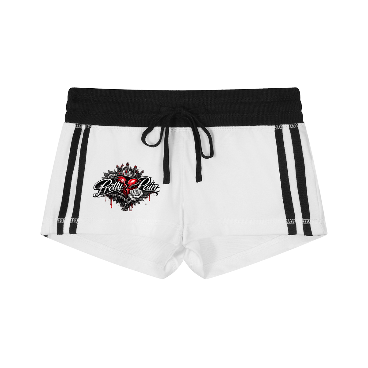 PRETTY PAIN Women's Contrast Stripe Track Shorts ODMPOD