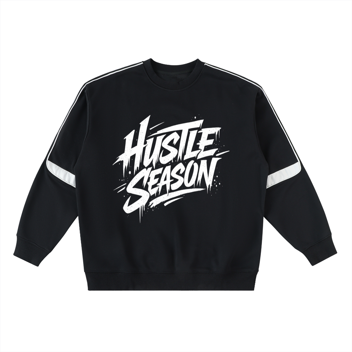 HUSTLE SEASON Oversized Crewneck Taped Sweatshirt ODMPOD
