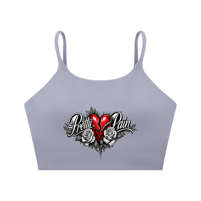 PRETTY PAIN Spaghetti Strap Yoga Sports Bra ODMPOD