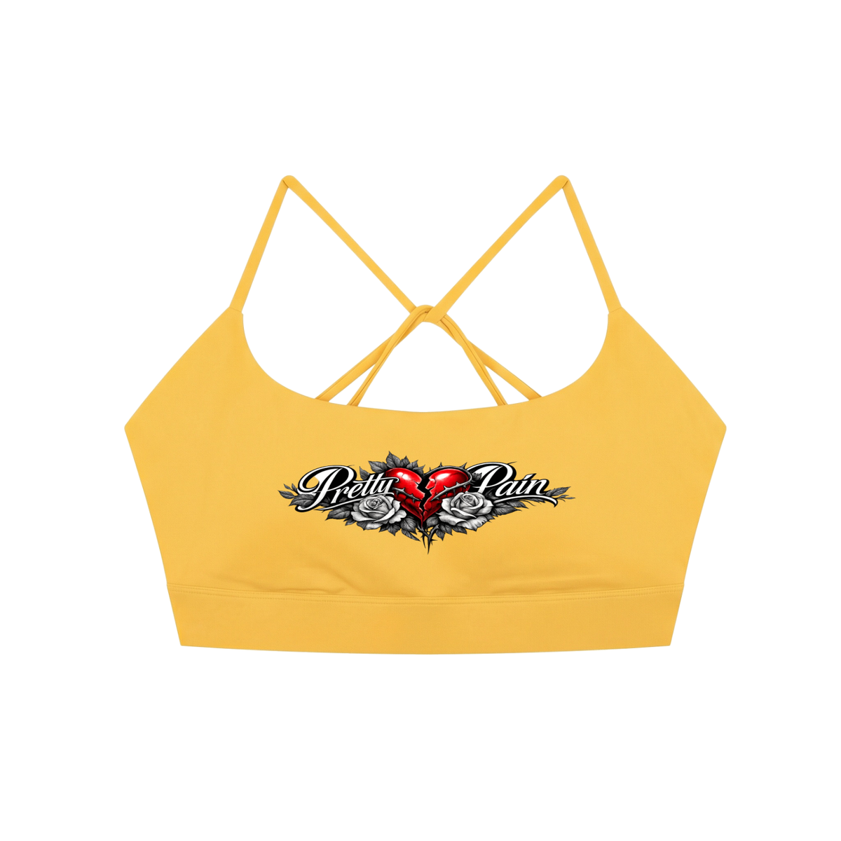 PRETTY PAIN Strappy Criss Cross Yoga Sports Bra ODMPOD