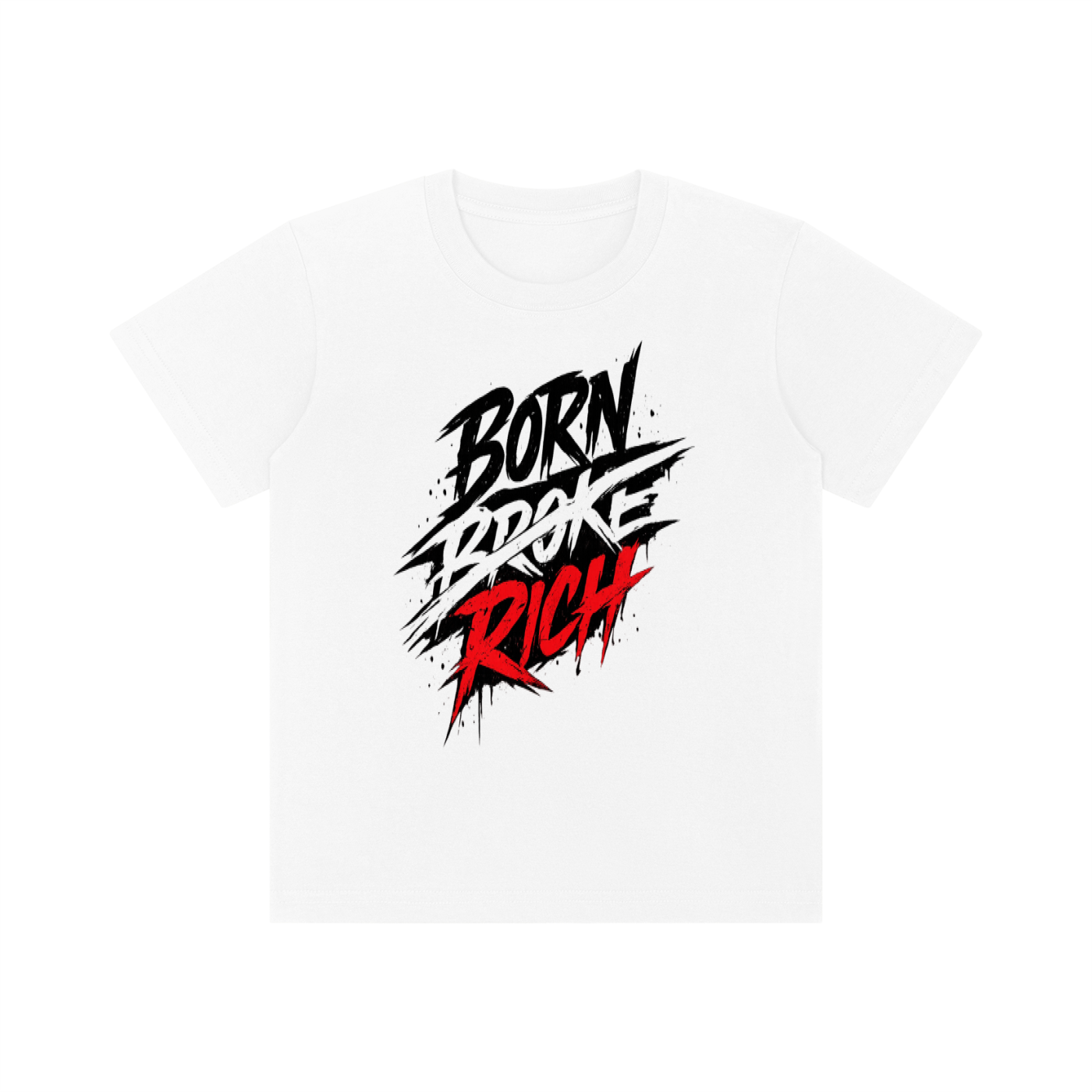 BORN BROKE RICH Kid's Crewneck Short Sleeve T-Shirt