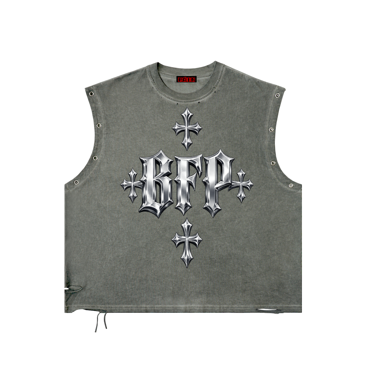 CHROME Distressed Grommet Eyelet Tank Top ODMPOD