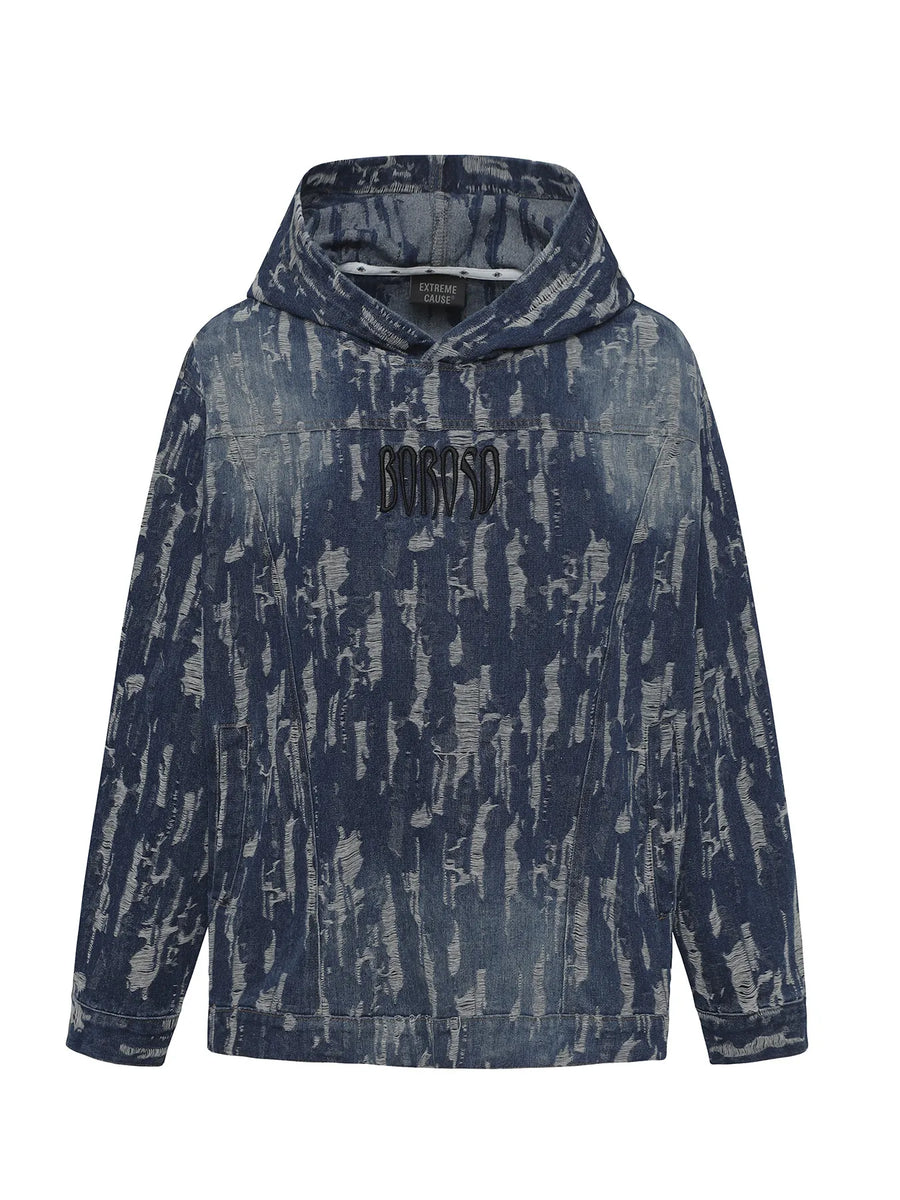 Men's Distressed Tie-Dye Hoodie