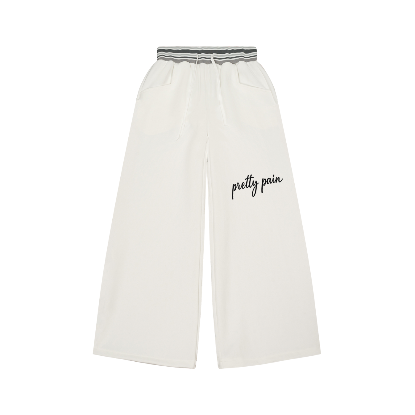 Striped Waist Wide Leg Pants