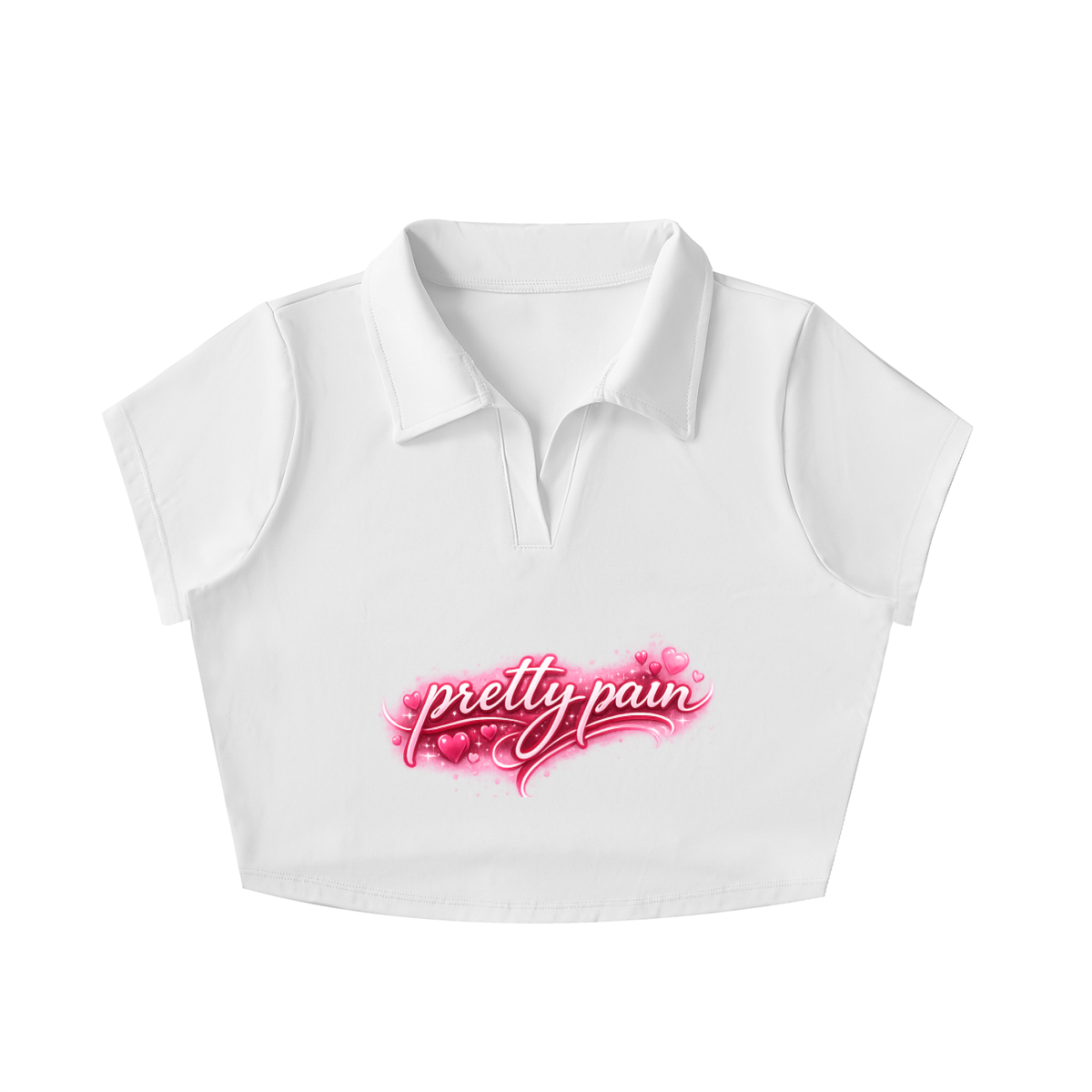 PRETTY PAIN V-Neck Lapel Crop Top ODMPOD