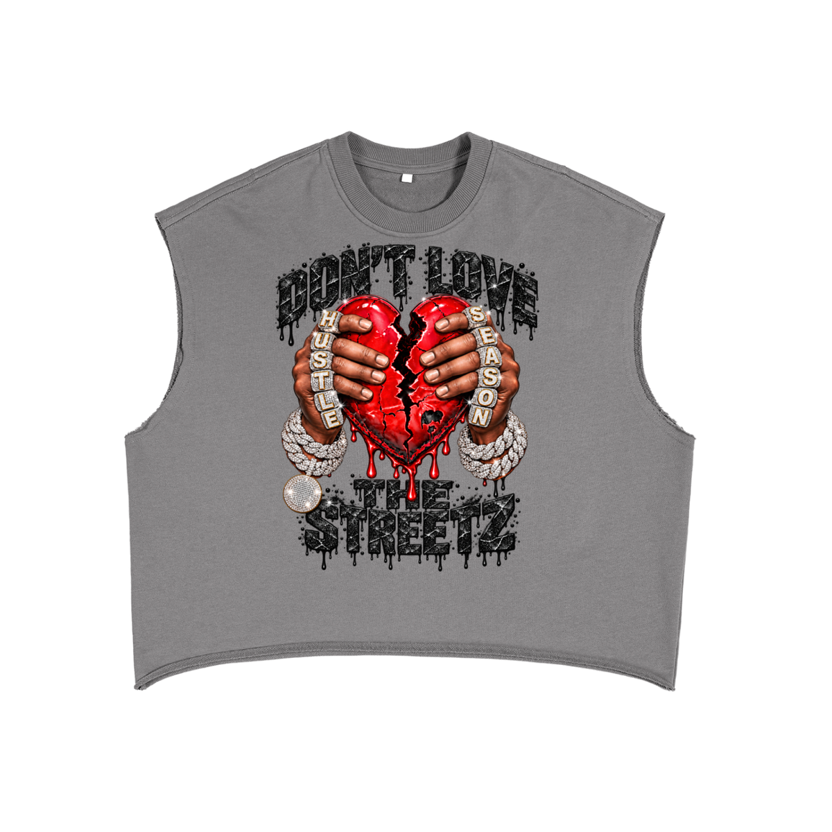 DONT LOVE THE STREETZ French Terry Boxy Tank Top