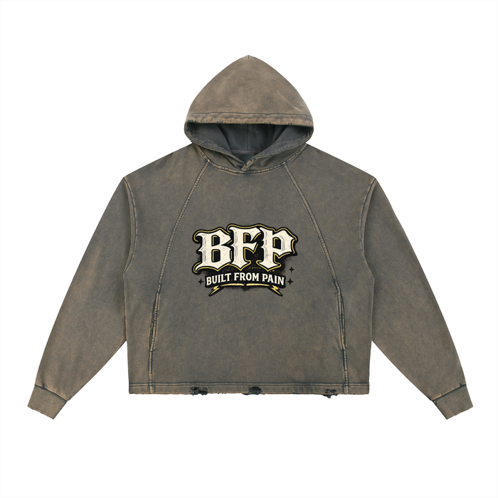 BFP Vintage Washed Frayed-Hem Hoodie ODMPOD