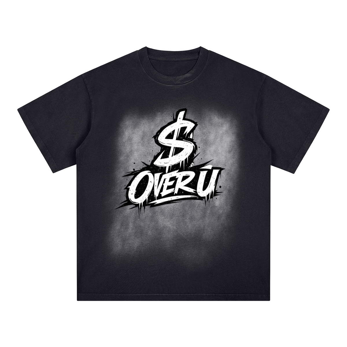 HUSTLE SEASON Square Patch Monkey Washed T-Shirt ODMPOD