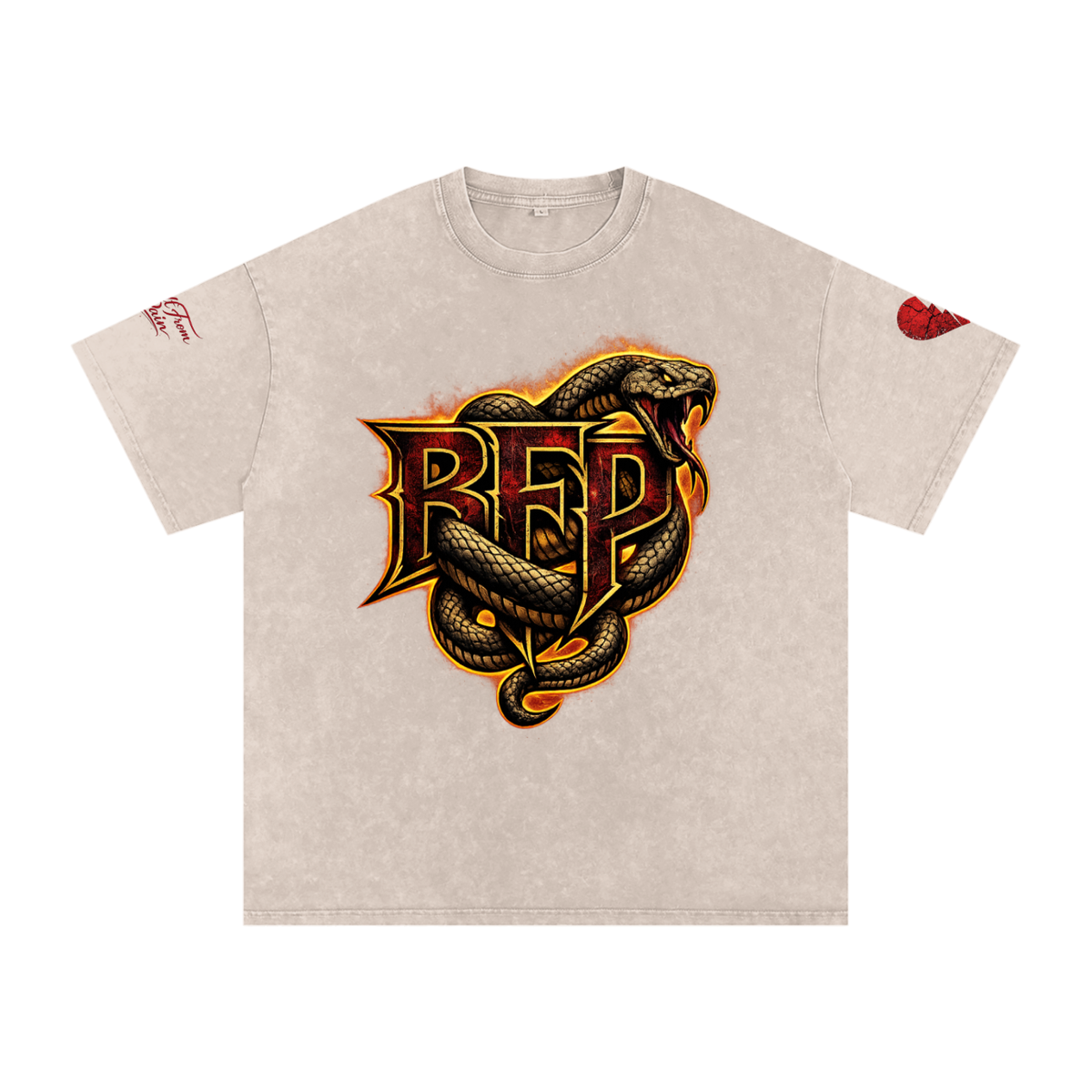 FLAME BFP Snow Washed Oversized Cotton T-Shirt ODMPOD