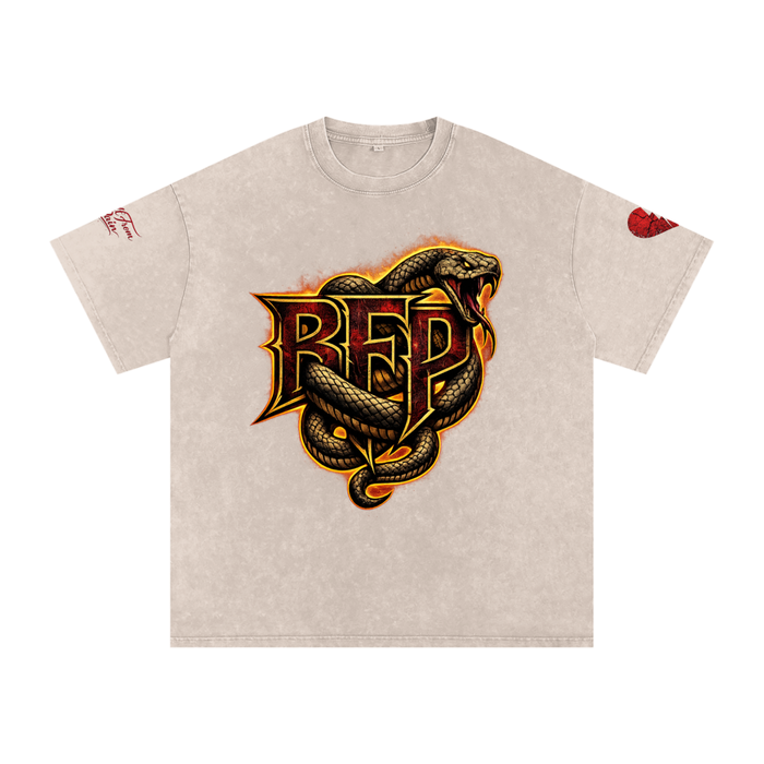 FLAME BFP Snow Washed Oversized Cotton T-Shirt ODMPOD
