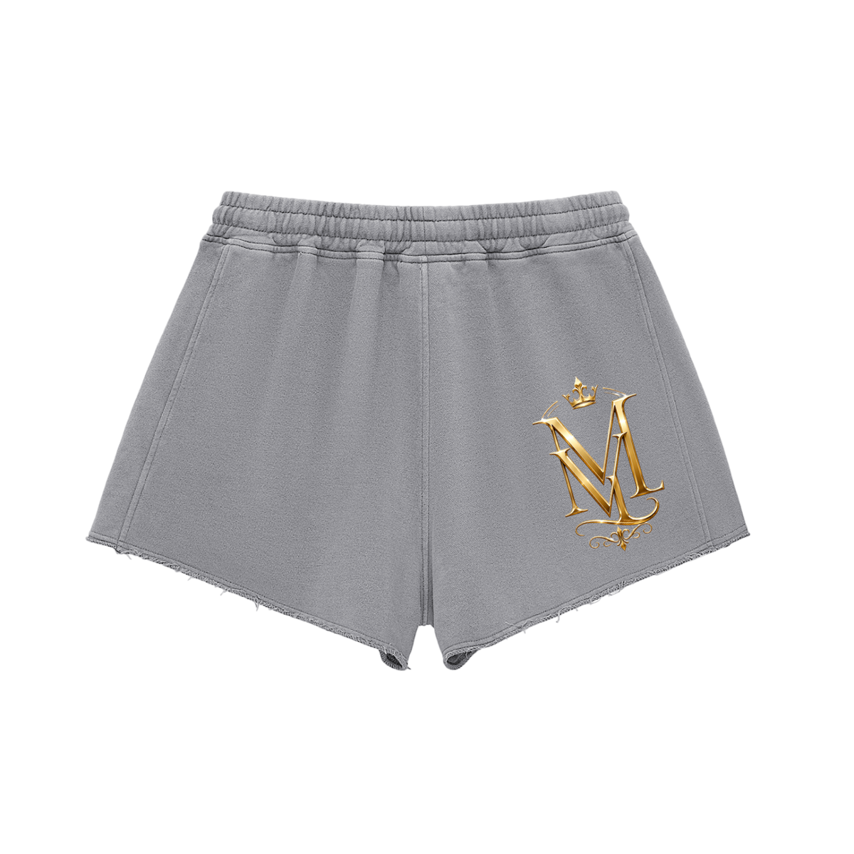 MAVÈ LUXURY Snow Washed Raw Edge Drawstring Shorts ODMPOD