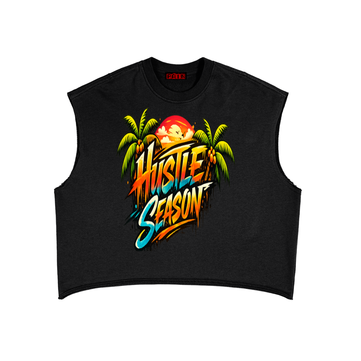HUSTLE SEASON French Terry Boxy Tank Top ODMPOD