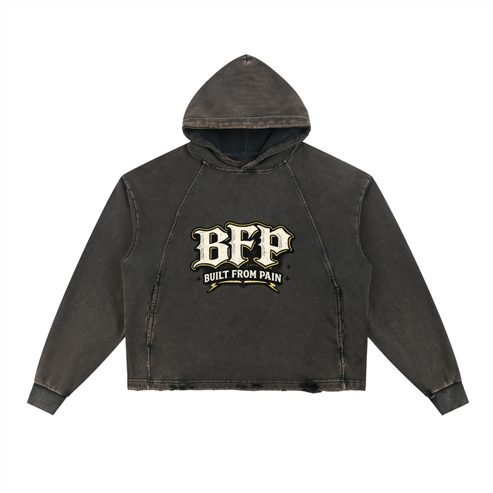 BFP Vintage Washed Frayed-Hem Hoodie ODMPOD