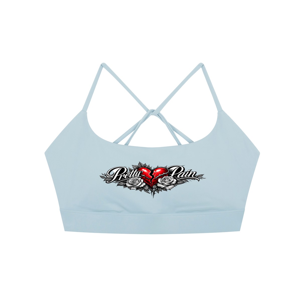 PRETTY PAIN Strappy Criss Cross Yoga Sports Bra ODMPOD