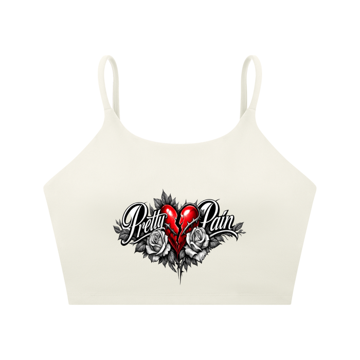 PRETTY PAIN Spaghetti Strap Yoga Sports Bra ODMPOD