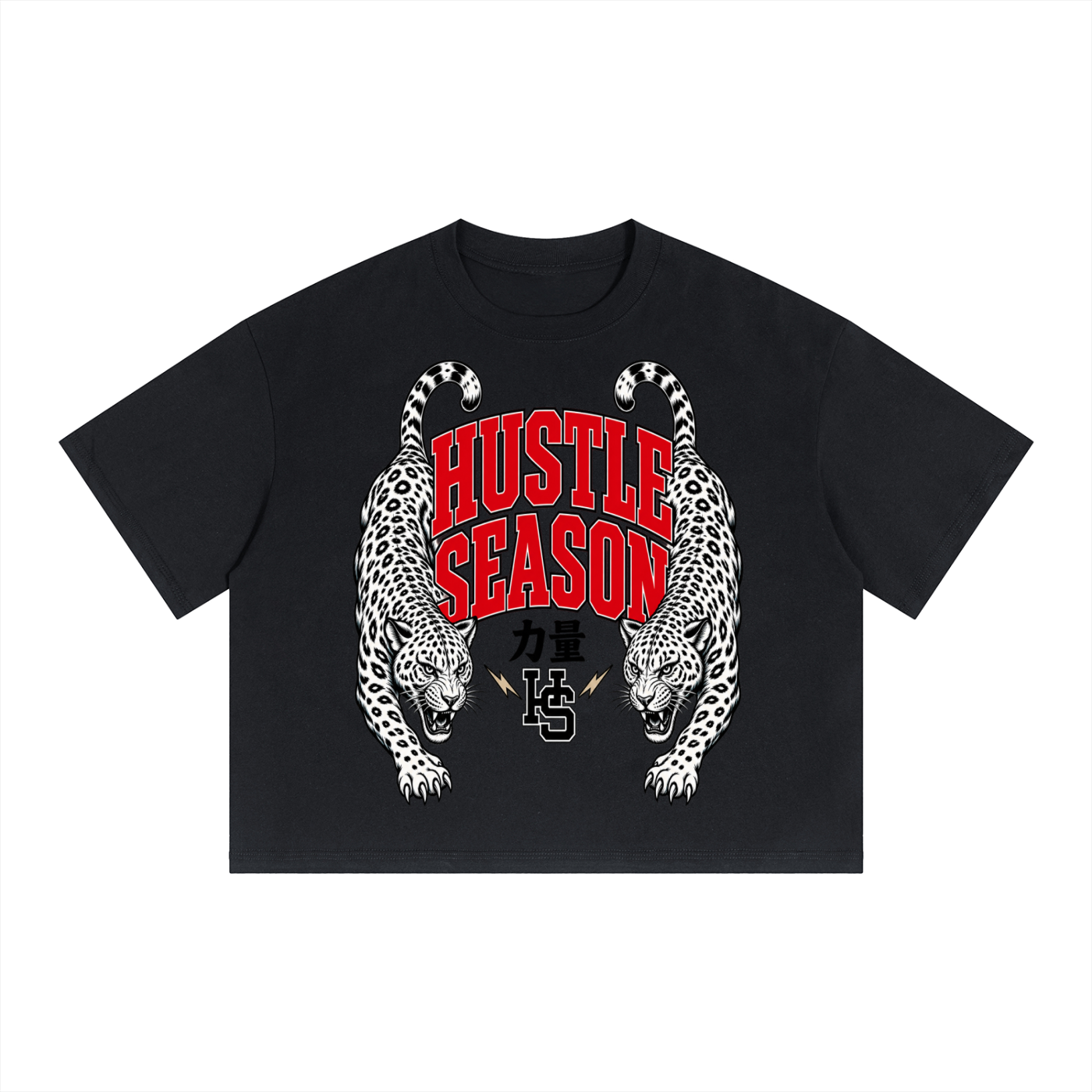 Chinese Hustle Unisex Boxy Drop Shoulder Crop T-Shirt