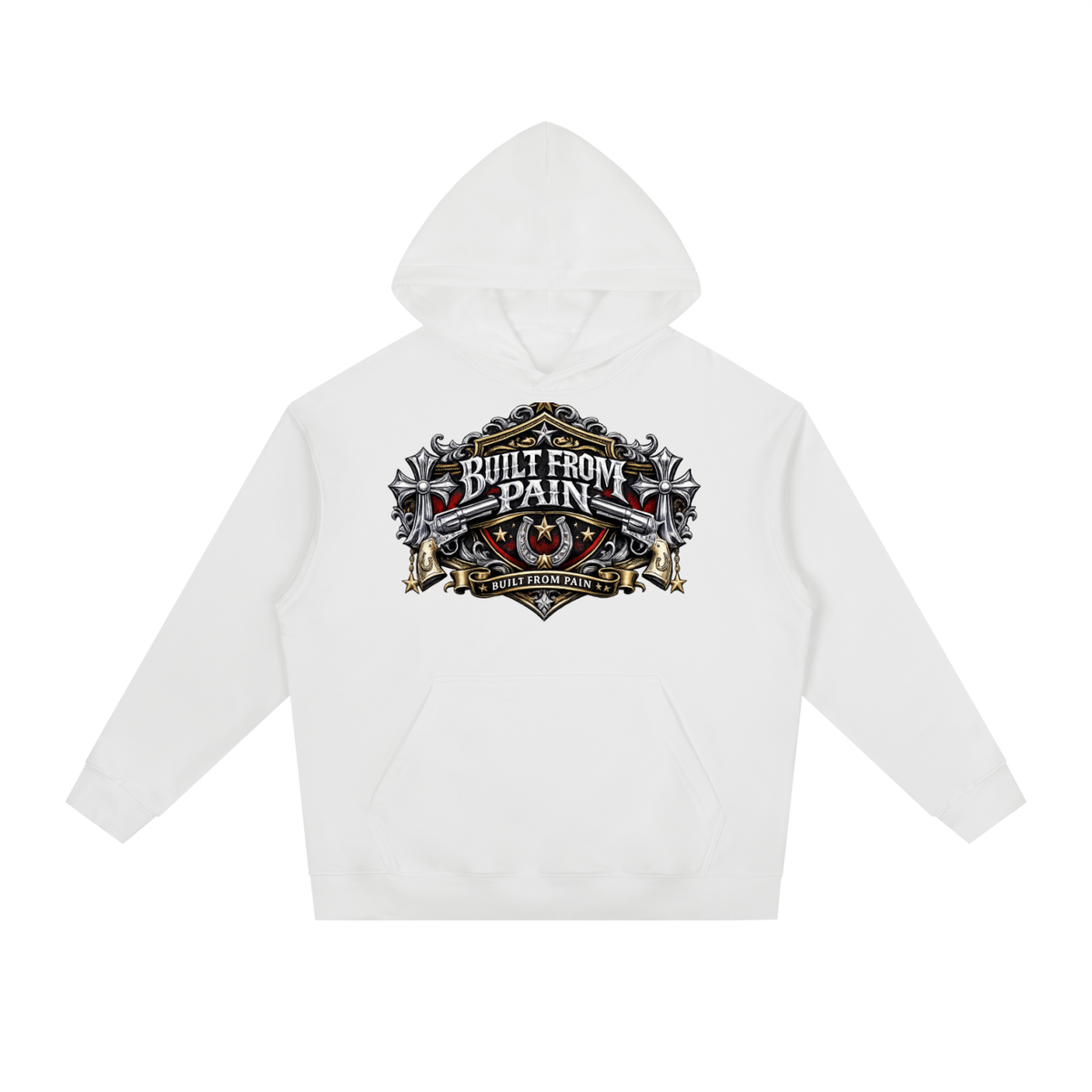 2 GUNS CHROME Essential Heavyweight Drop-Shoulder Hoodie ODMPOD