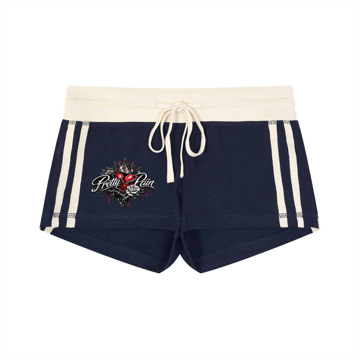 PRETTY PAIN Women's Contrast Stripe Track Shorts ODMPOD