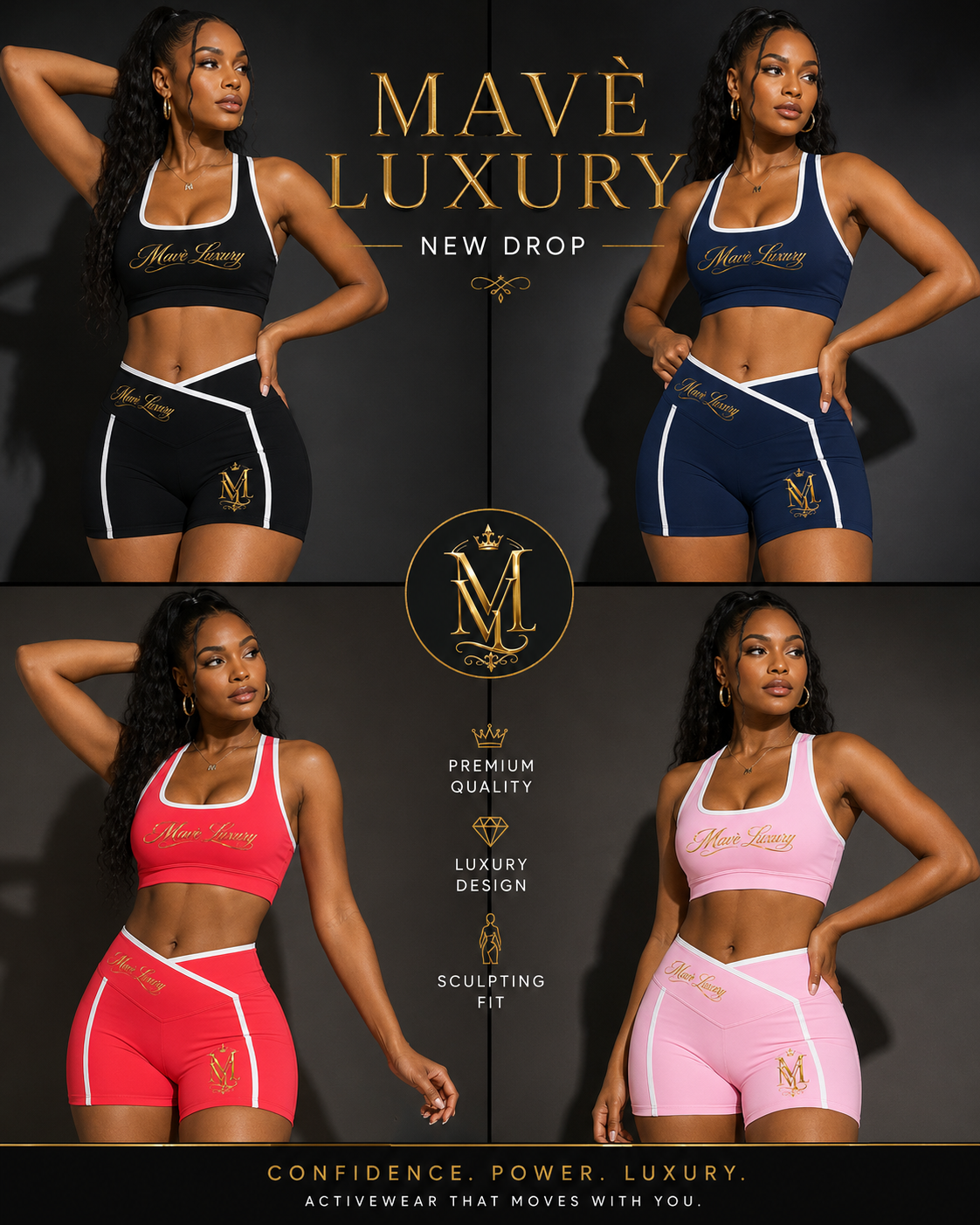 MAVÈ LUXURY 2-Piece Yoga Set — Top + Shorts