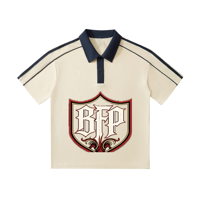 Contrast Collar Short-Sleeve Polo Shirt ODMPOD
