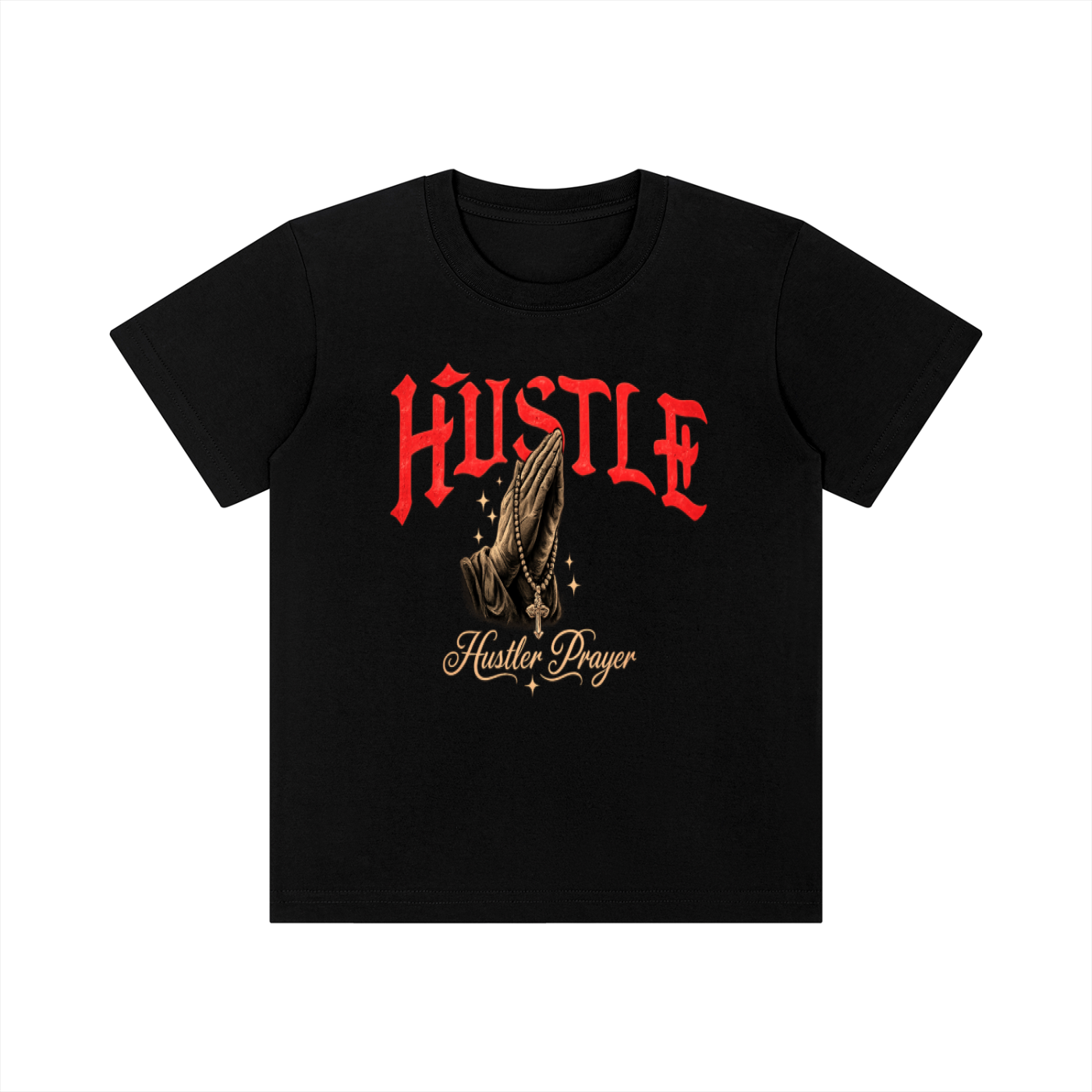 HUSTLE PRAYER Kid's Crewneck Short Sleeve T-Shirt