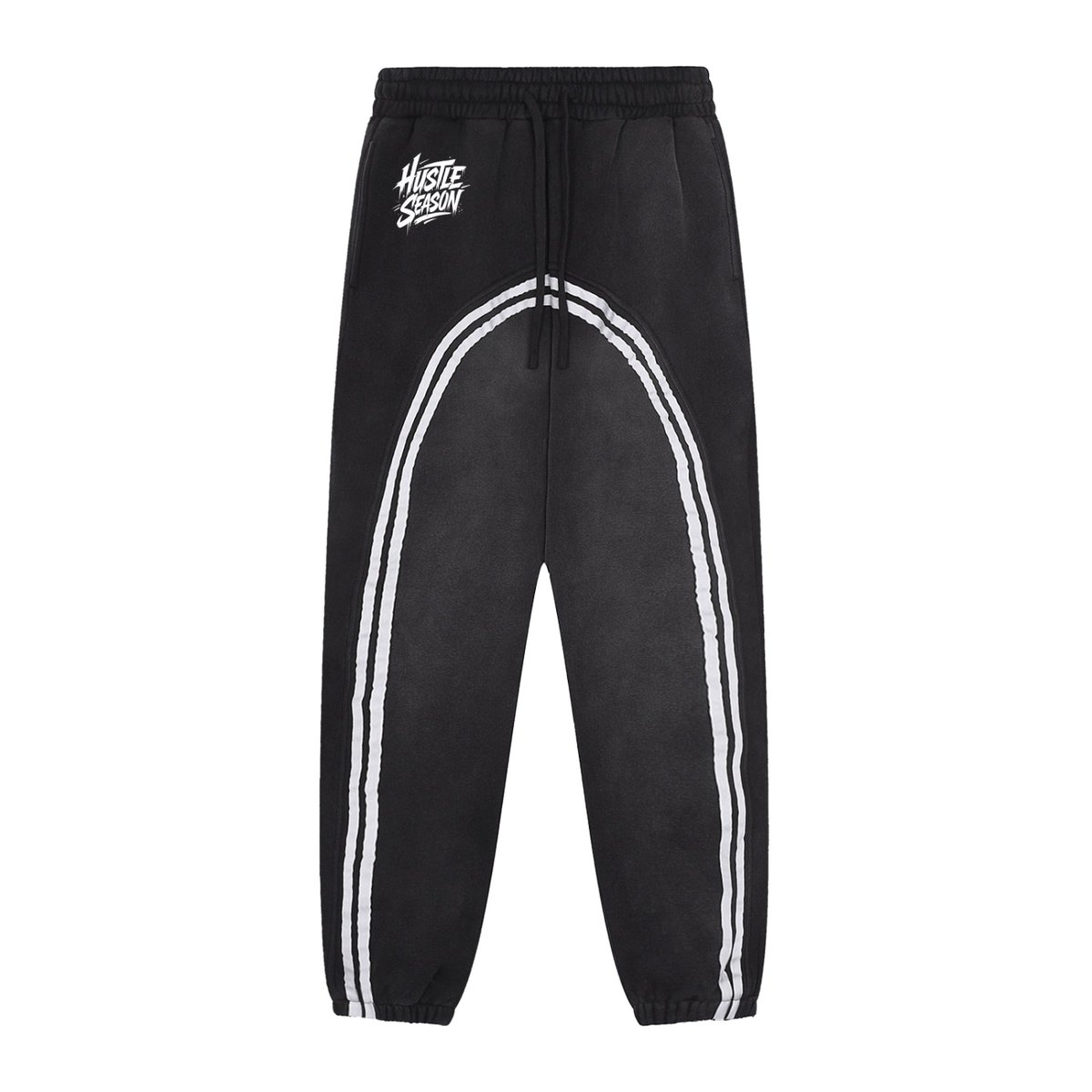 HUSTLE SEASON Sun Fade Contrast Tape Fleece Jogged Sweatpants ODMPOD