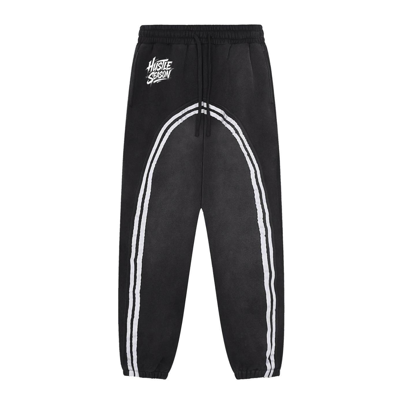 HUSTLE SEASON Sun Fade Contrast Tape Fleece Jogged Sweatpants ODMPOD