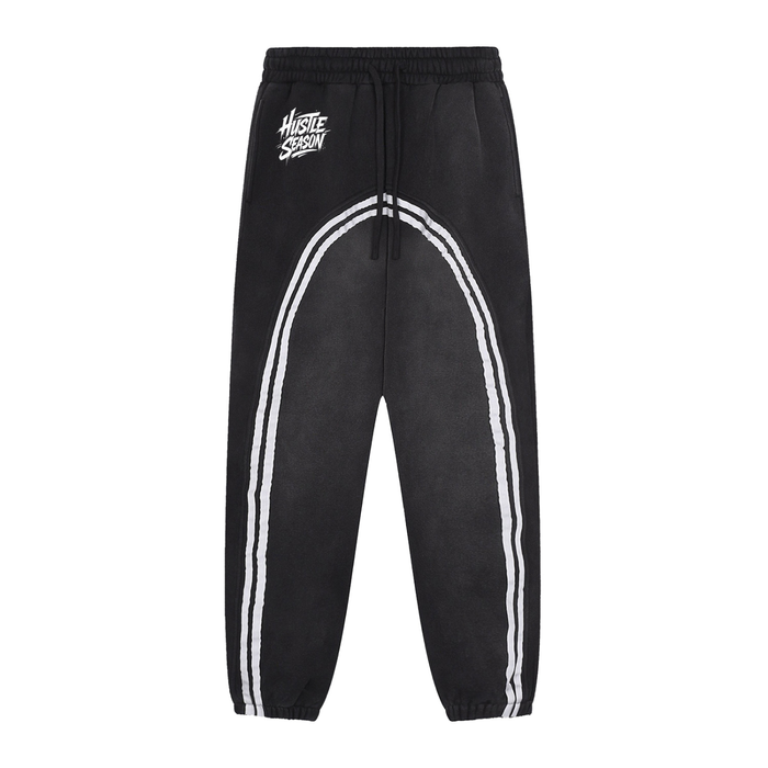 HUSTLE SEASON Sun Fade Contrast Tape Fleece Jogged Sweatpants ODMPOD