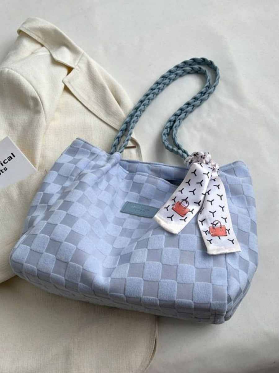 Lightweight Checkered Shoulder Bag