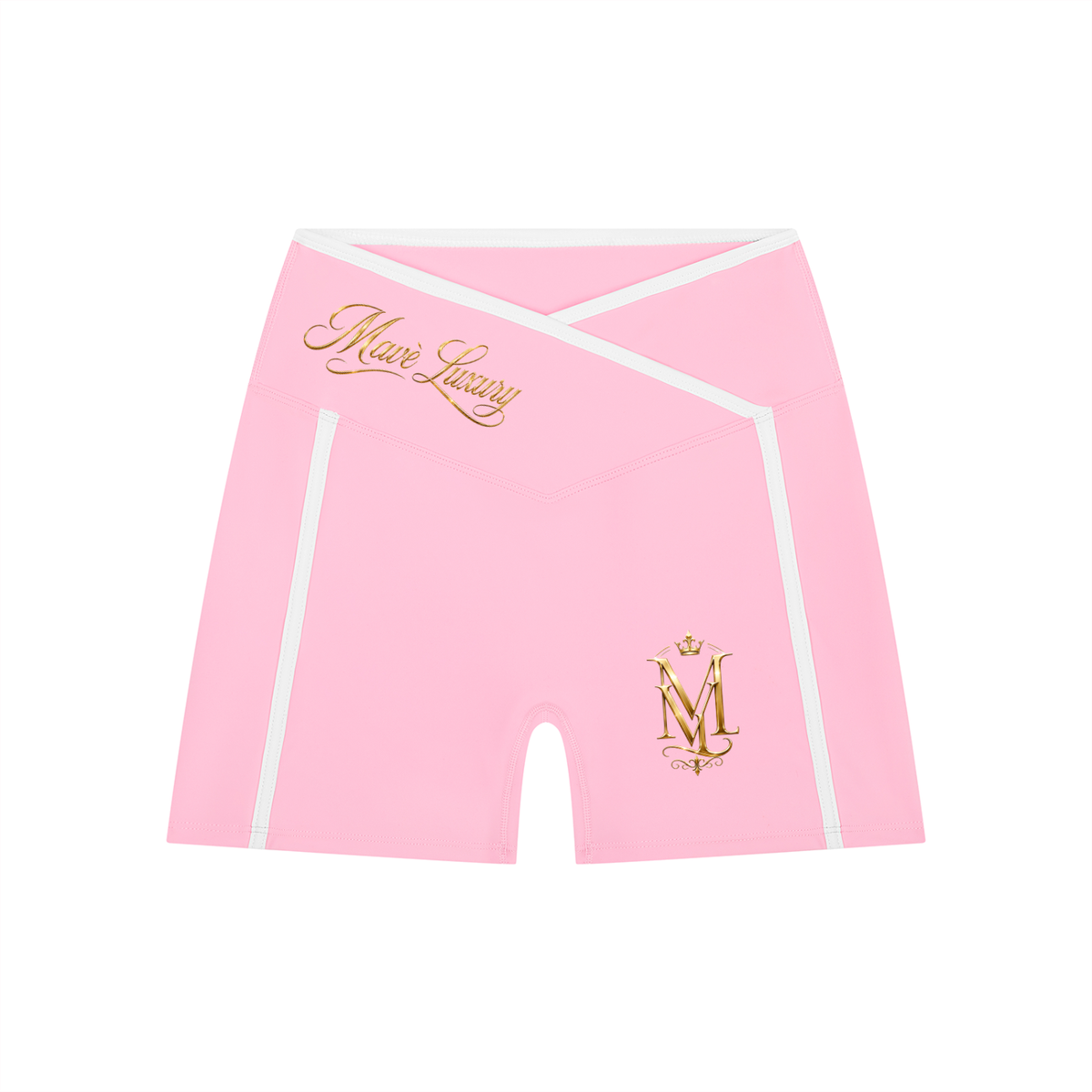 MAVÈ LUXURY Women’s High Rise Color Block Yoga Shorts