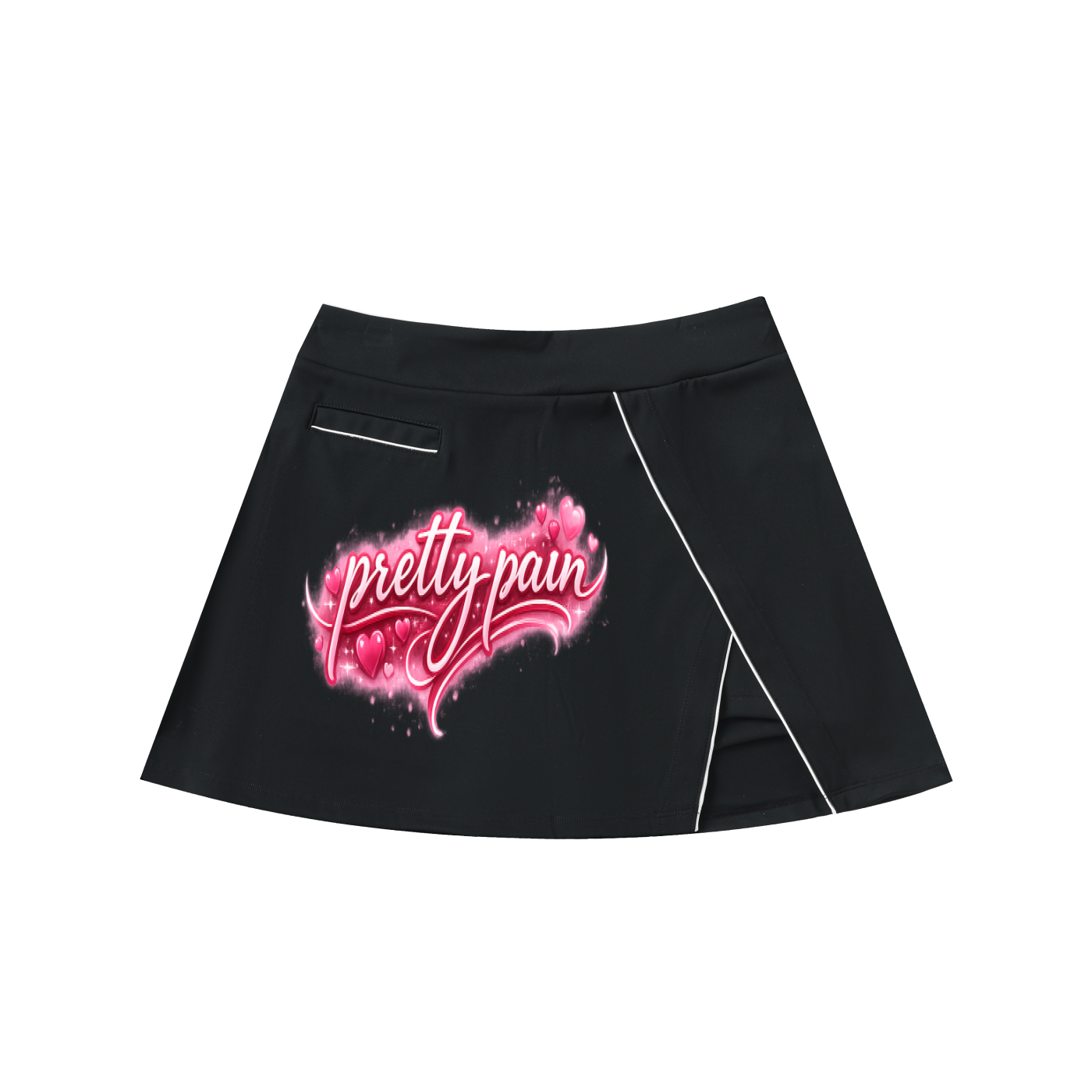 PRETTY PAIN High-Waist Pocketed A-Line Skirt ODMPOD