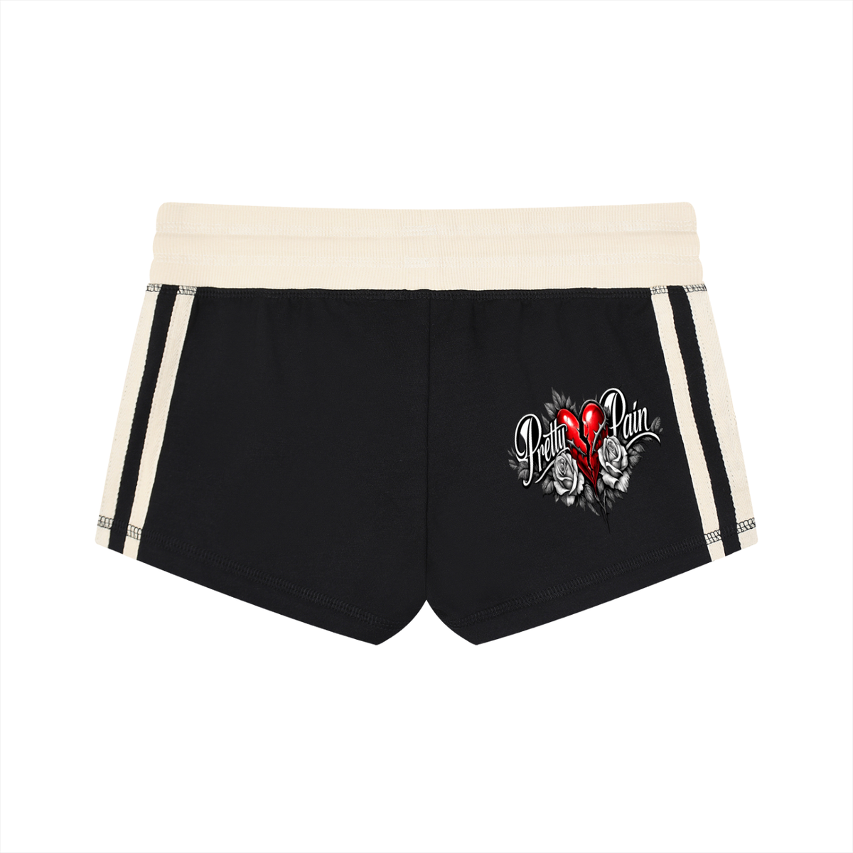 PRETTY PAIN Women's Contrast Stripe Track Shorts ODMPOD