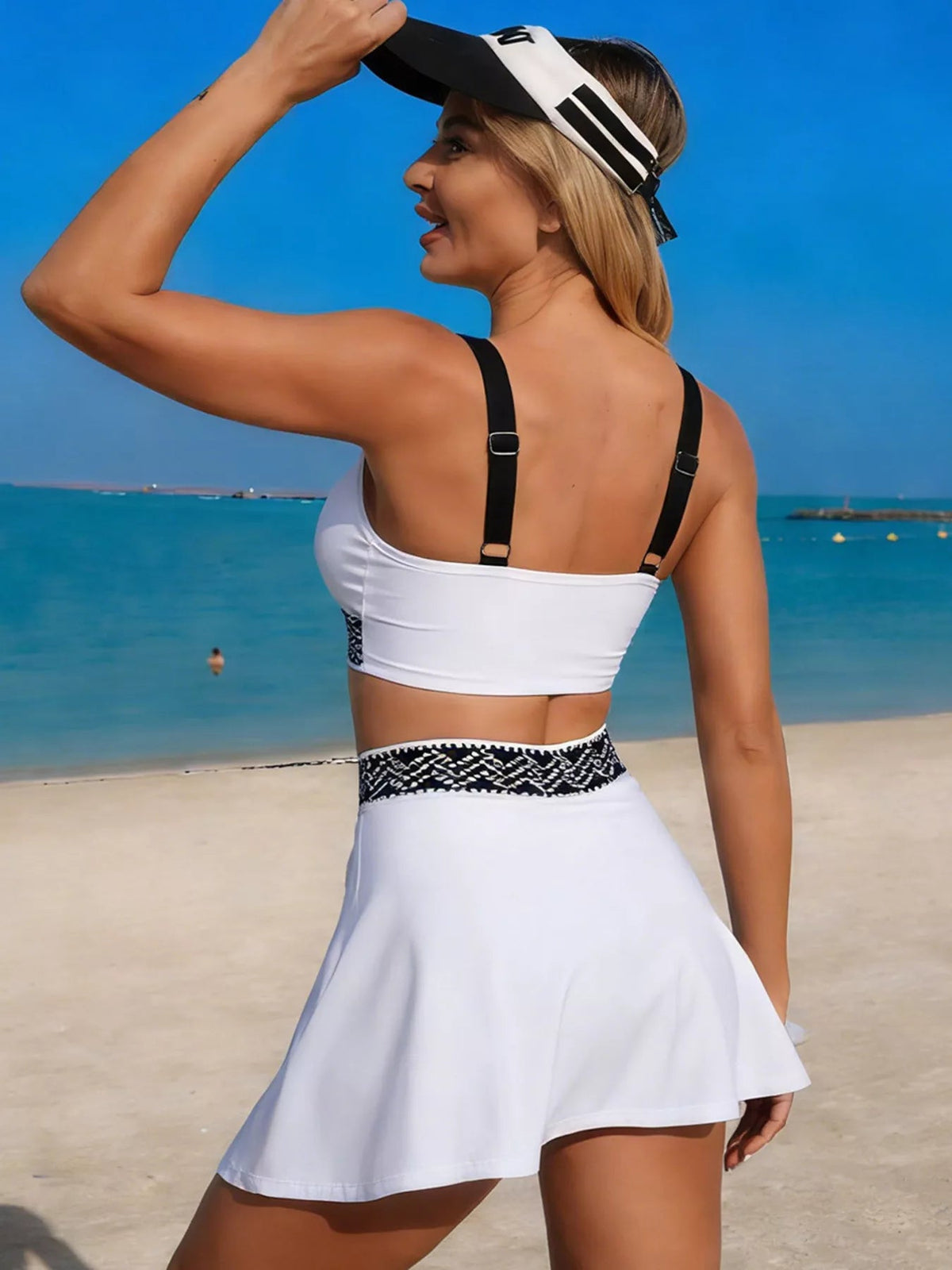Contrast Trim Tank and Skort Swim Set - Built From Pain Clothing