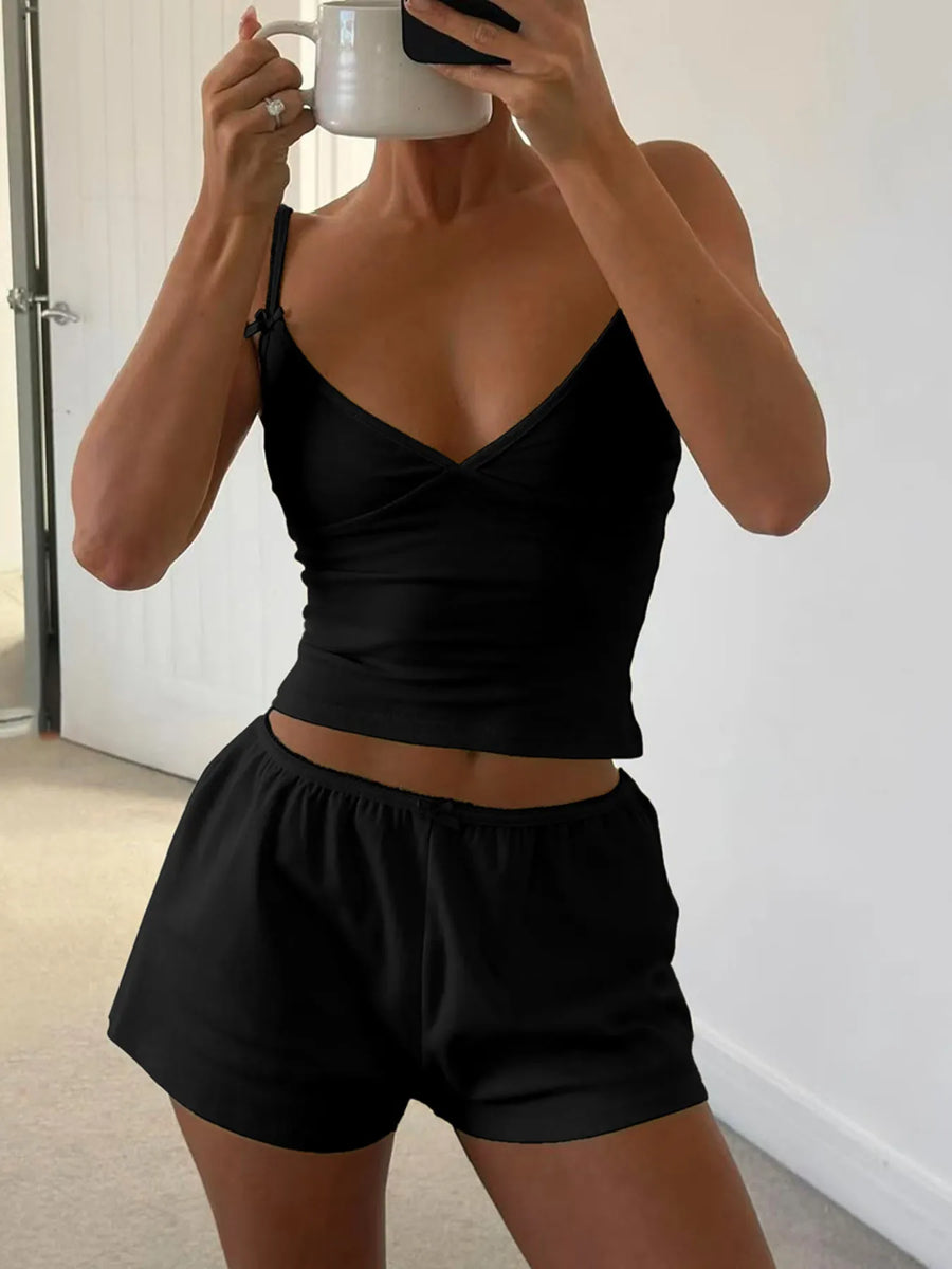 V-Neck Cami and Shorts Set