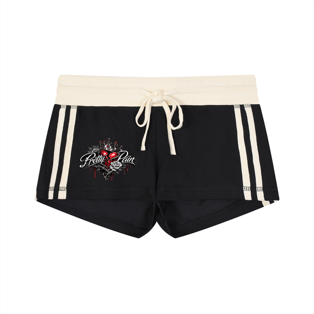 PRETTY PAIN Women's Contrast Stripe Track Shorts ODMPOD
