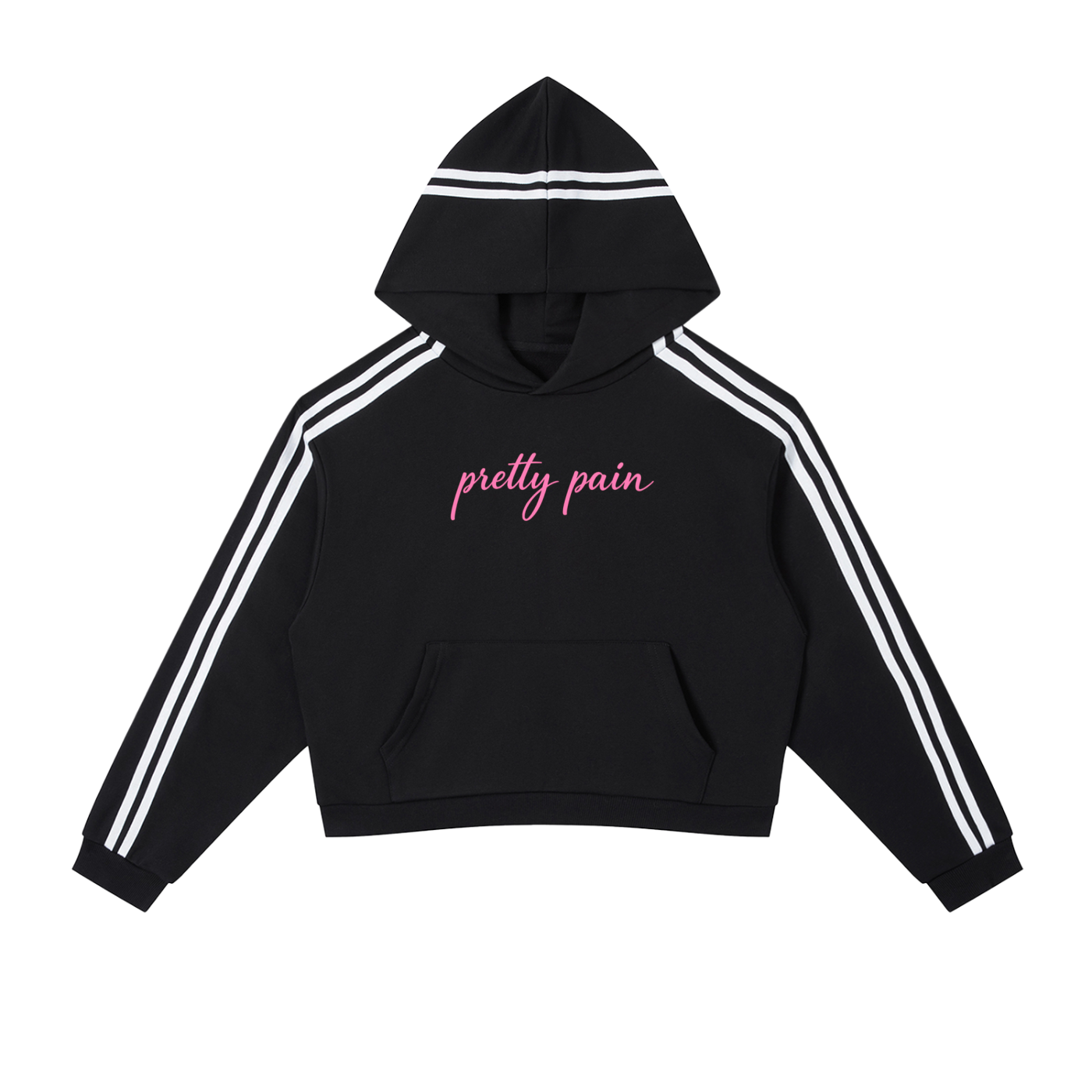 Contrast Side Stripe Cropped Hoodie ODMPOD