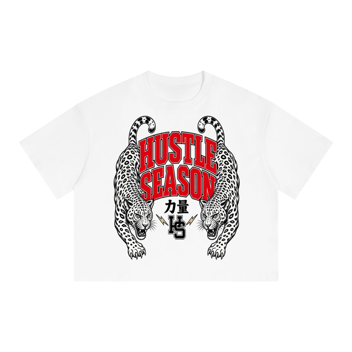 Chinese Hustle Unisex Boxy Drop Shoulder Crop T-Shirt