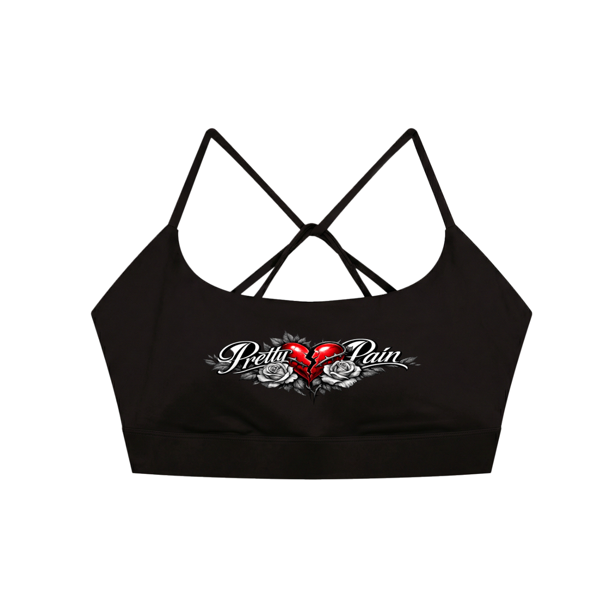 PRETTY PAIN Strappy Criss Cross Yoga Sports Bra ODMPOD