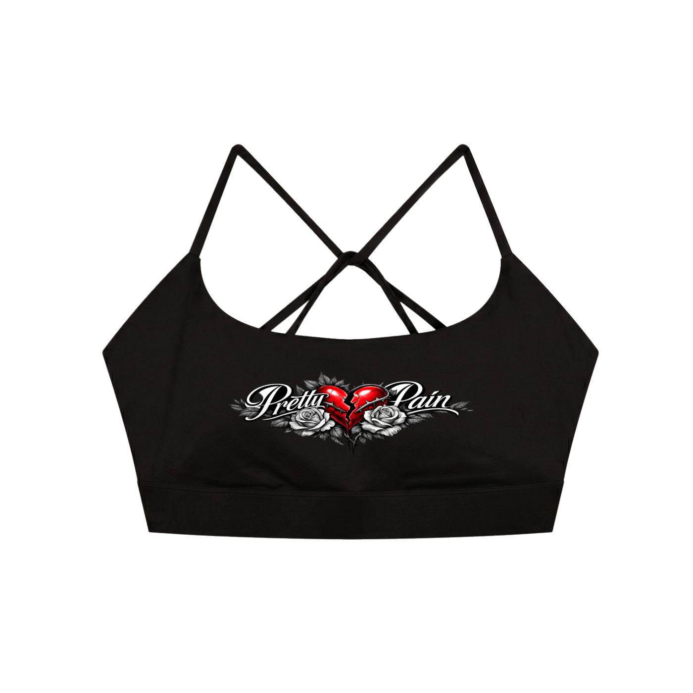 PRETTY PAIN Strappy Criss Cross Yoga Sports Bra ODMPOD