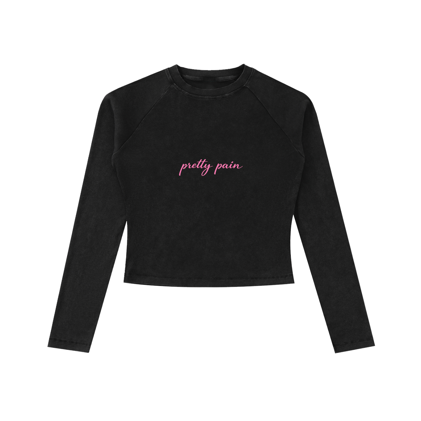 Dyed Washed Raglan Long Sleeve Slim T-Shirt