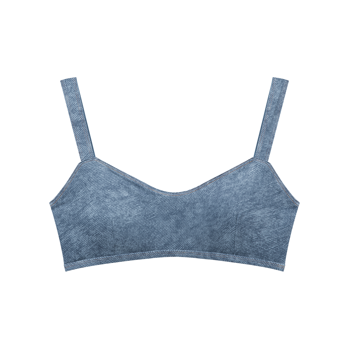 PRETTY PAIN Women's Faux Denim Sports Bra ODMPOD
