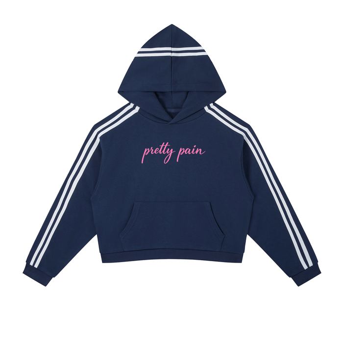 Contrast Side Stripe Cropped Hoodie ODMPOD