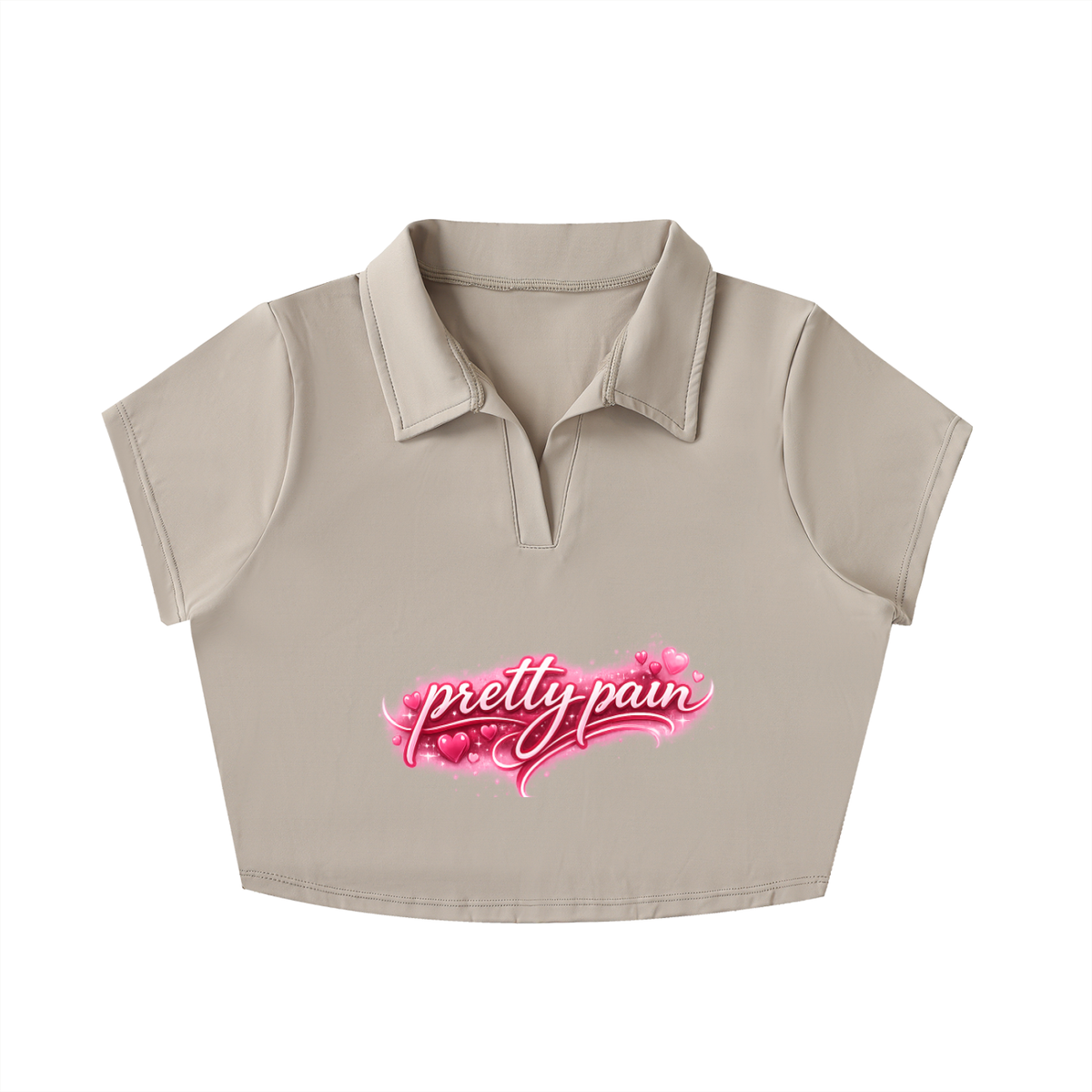 PRETTY PAIN V-Neck Lapel Crop Top ODMPOD