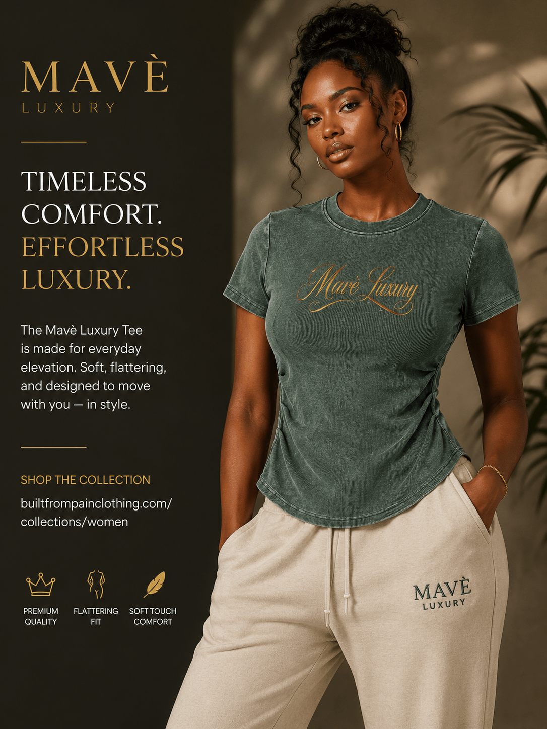 MAVÈ LUXURY Vintage Washed Bodycon Cotton T-Shirt ODMPOD
